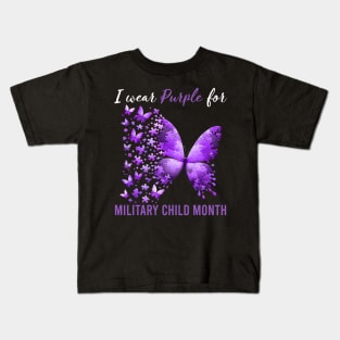 Purple Up For Military Kids Military Child Month, In April We Wear Purple Kids T-Shirt